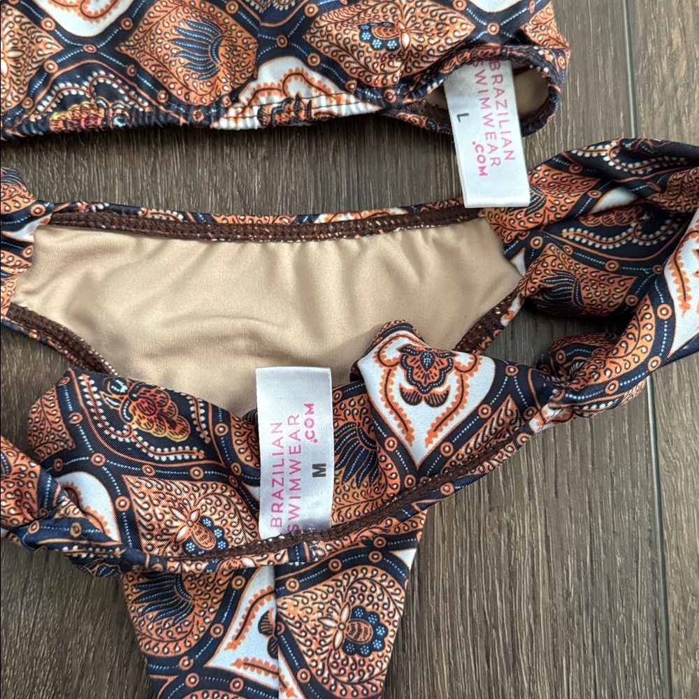 Brazilian Swimwear Bikini Set | Top L Bottom M | Boho Print | Made in Brazil - Picture 5 of 6